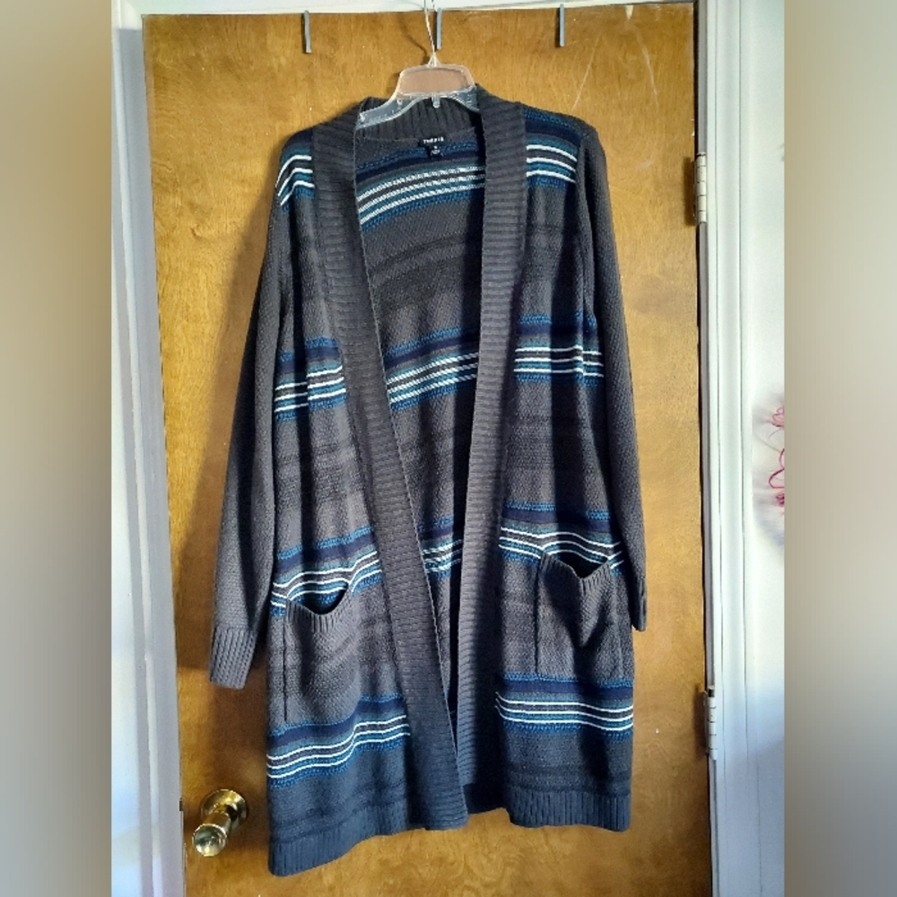 Torrid Striped Open Front Cardigan